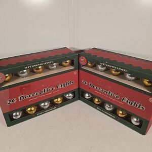 Decorative 20 Light Set‎ G40 Indoor Outdoor Silver Copper 20 Ft Lot Of 2
